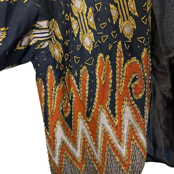 Vintage Ana Mori Beaded Batik Crop Jacket/Bolero Sz M - Picture 3 of 10
